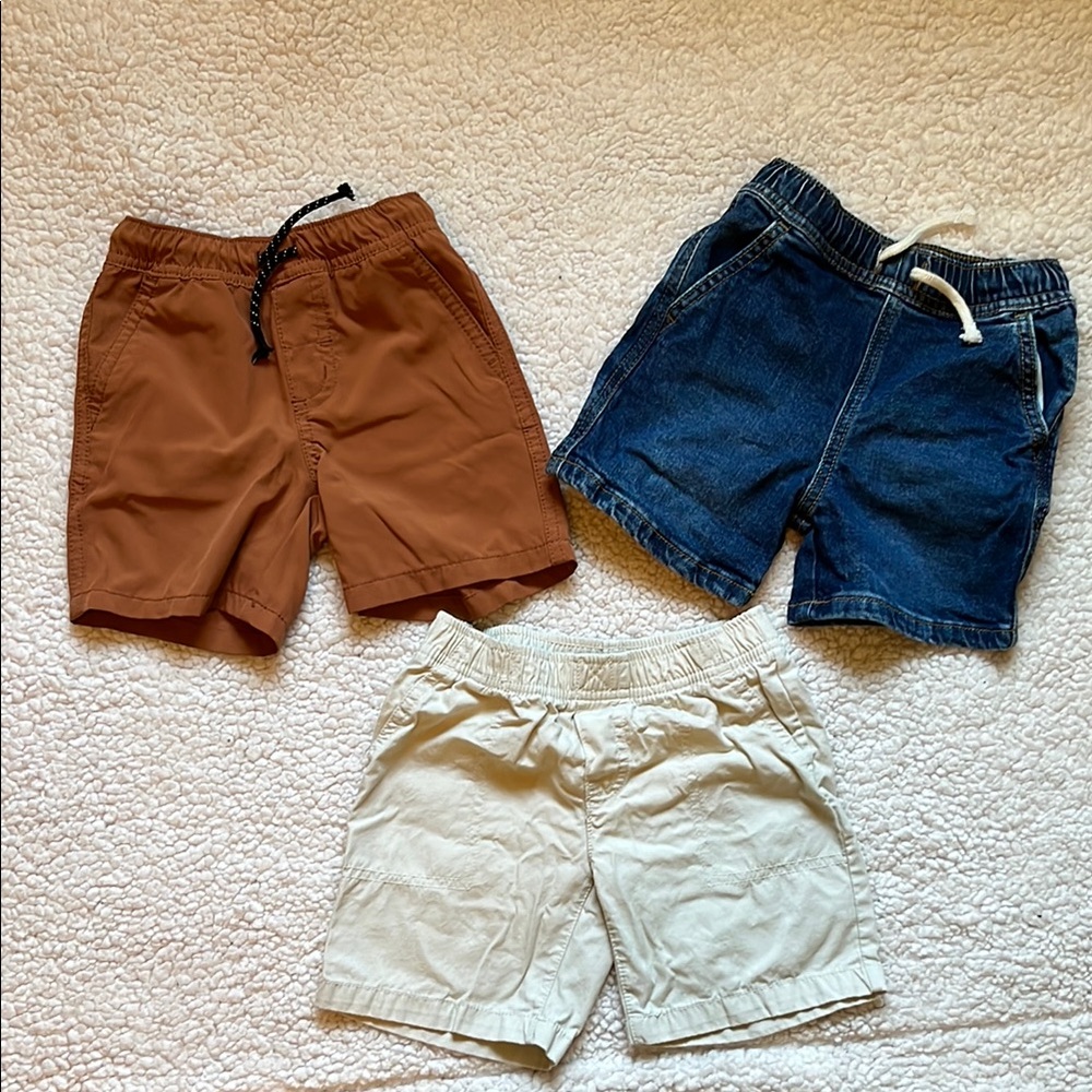 Stylish Kids Shorts Set - Brown, Blue, and Cream